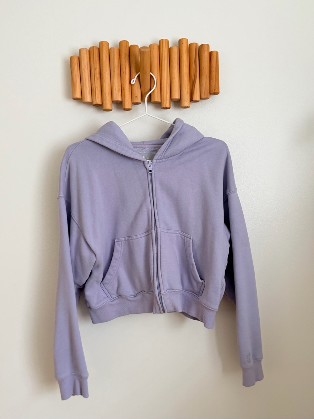 ARITZIA TNA Cropped Zip-Up Hoodie - Lavender